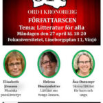Medverkar med musiska poesiäventyr under författarkväll med Ord i Kronoberg